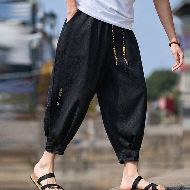 Pantalones con cordón ajustable y bolsillos para hombre, diseño de personajes de verano con Buddha Stones, bordados, talla 7-8 - image 6