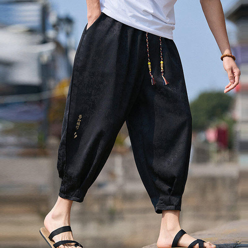 Pantalones con cordón ajustable y bolsillos para hombre, diseño de personajes de verano con Buddha Stones, bordados, talla 7-8 - image 6