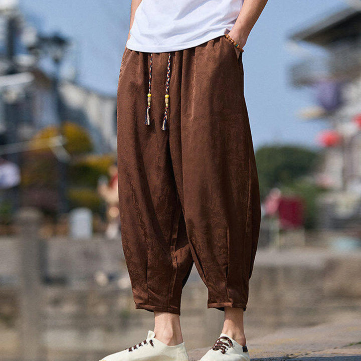 Pantalones con cordón ajustable y bolsillos para hombre, diseño de personajes de verano con Buddha Stones, bordados, talla 7-8 - image 9