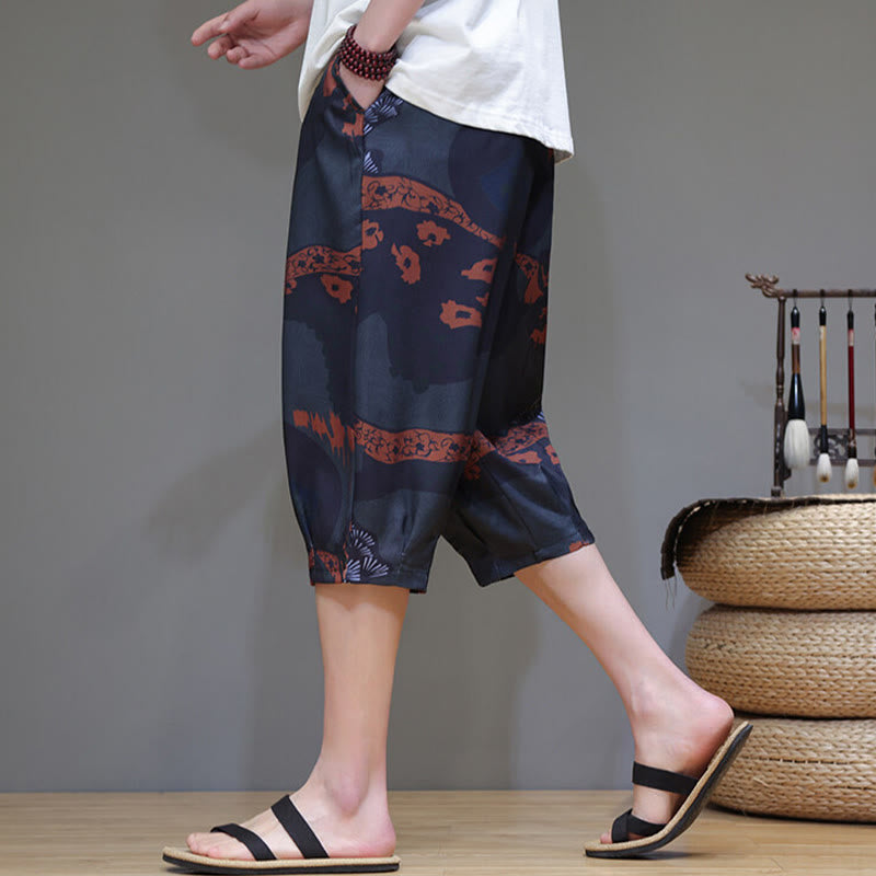 Pantalones capri de algodón y lino para hombre con bolsillos, diseño de Buddha Stones - image 14