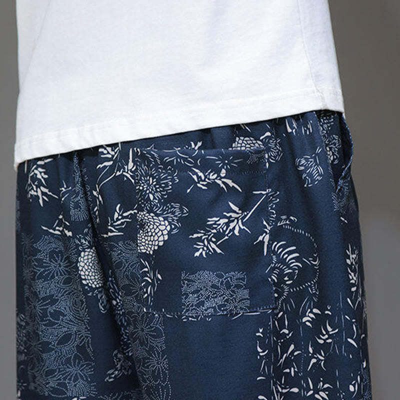 Pantalones capri de algodón y lino para hombre con bolsillos, diseño de Buddha Stones - image 11