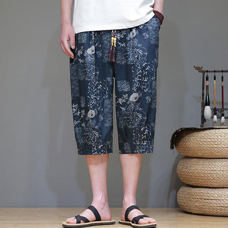 Pantalones capri de algodón y lino para hombre con bolsillos, diseño de Buddha Stones - image 5