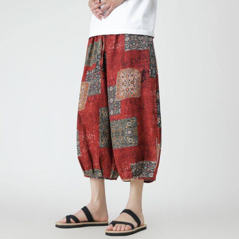Pantalones de lino y algodón con diseño de elefante, mandala, patchwork y estampado de Buddha Stones para hombre, tallas 7-8, con bolsillos - image 8