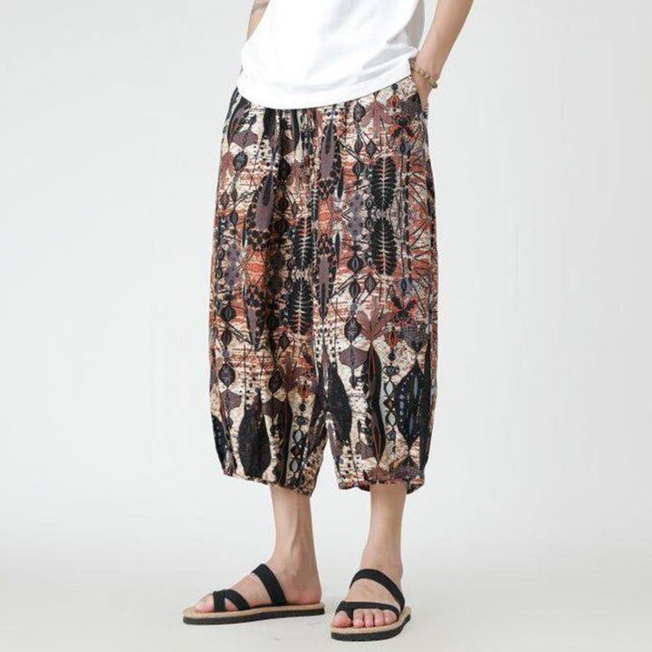 Pantalones de lino y algodón con diseño de elefante, mandala, patchwork y estampado de Buddha Stones para hombre, tallas 7-8, con bolsillos - image 12