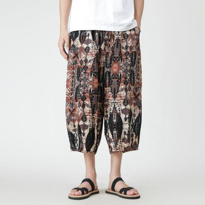Pantalones de lino y algodón con diseño de elefante, mandala, patchwork y estampado de Buddha Stones para hombre, tallas 7-8, con bolsillos - image 18
