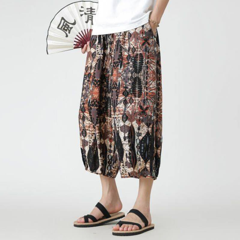 Pantalones de lino y algodón con diseño de elefante, mandala, patchwork y estampado de Buddha Stones para hombre, tallas 7-8, con bolsillos - image 18