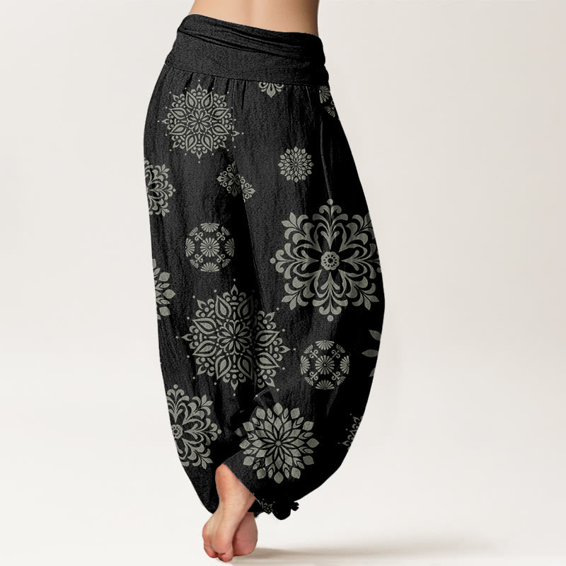 Pantalones harén con cintura elástica para mujer, con estampado de mandala y Buddha Stones - image 2