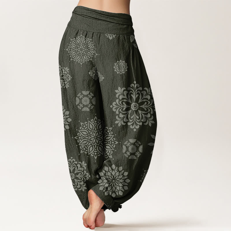 Pantalones harén con cintura elástica para mujer, con estampado de mandala y Buddha Stones - image 9