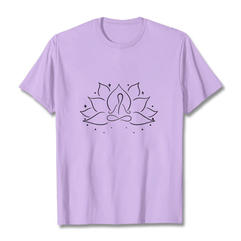 Camiseta con diseño de flor de loto y Buddha Stones para meditación y yoga - Ciruela - 2XL - image 17