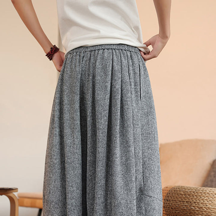 Pantalones harén cortos hasta el tobillo con bordado de personajes de verano de Buddha Stones y cordón ajustable para hombre con bolsillos