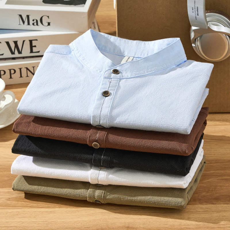 Camisa de algodón de manga corta con botones y estampado de Buddha Stones para hombre, de verano, lisa - image 2