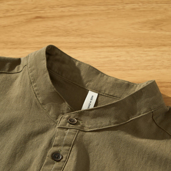 Camisa de algodón de manga corta con botones y estampado de Buddha Stones para hombre, de verano, lisa - image 29