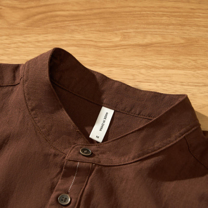 Camisa de algodón de manga corta con botones y estampado de Buddha Stones para hombre, de verano, lisa - image 23