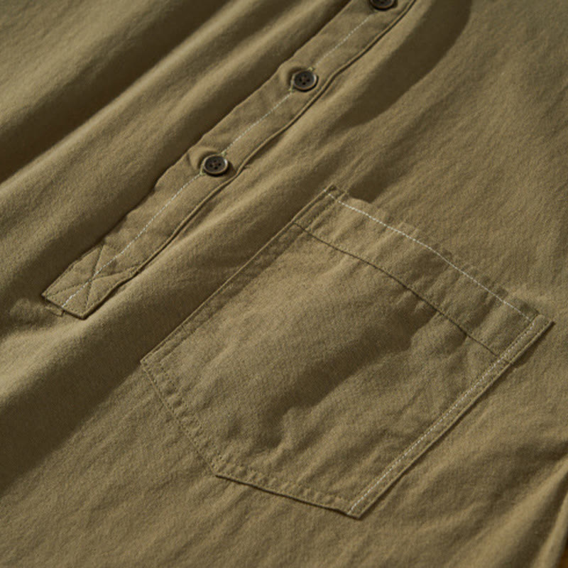Camisa de algodón de manga corta con botones y estampado de Buddha Stones para hombre, de verano, lisa - image 32