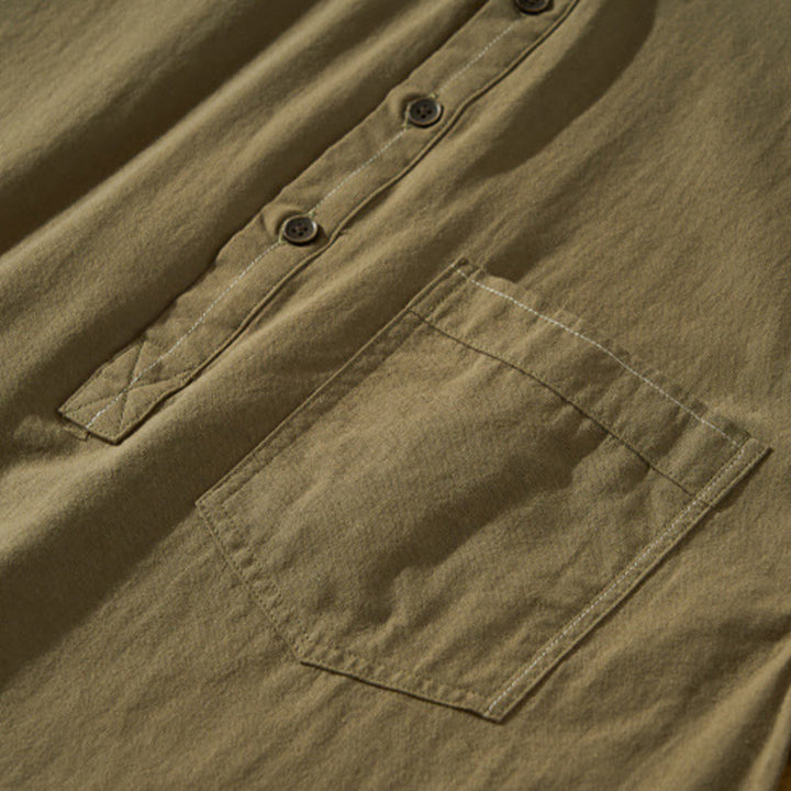 Camisa de algodón de manga corta con botones y estampado de Buddha Stones para hombre, de verano, lisa - image 32