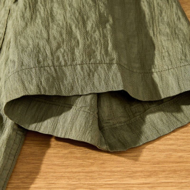 Camisa de manga corta de tencel con botones y diseño transpirable de Buddha Stones para hombre, de verano - image 10