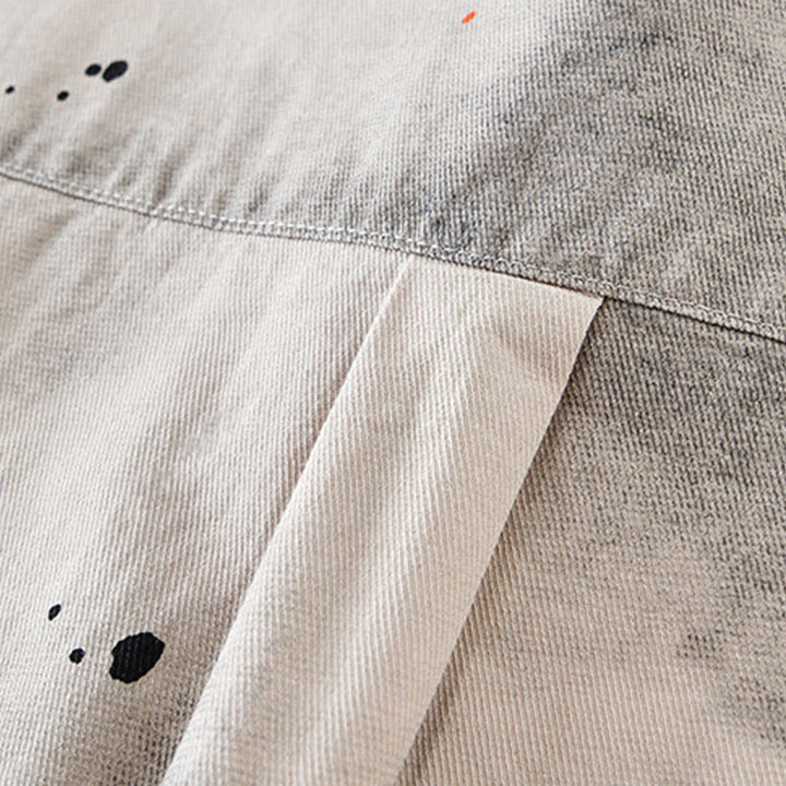 Camisa de algodón de manga corta con botones para hombre, con estampado de tinta de verano y Buddha Stones - image 4