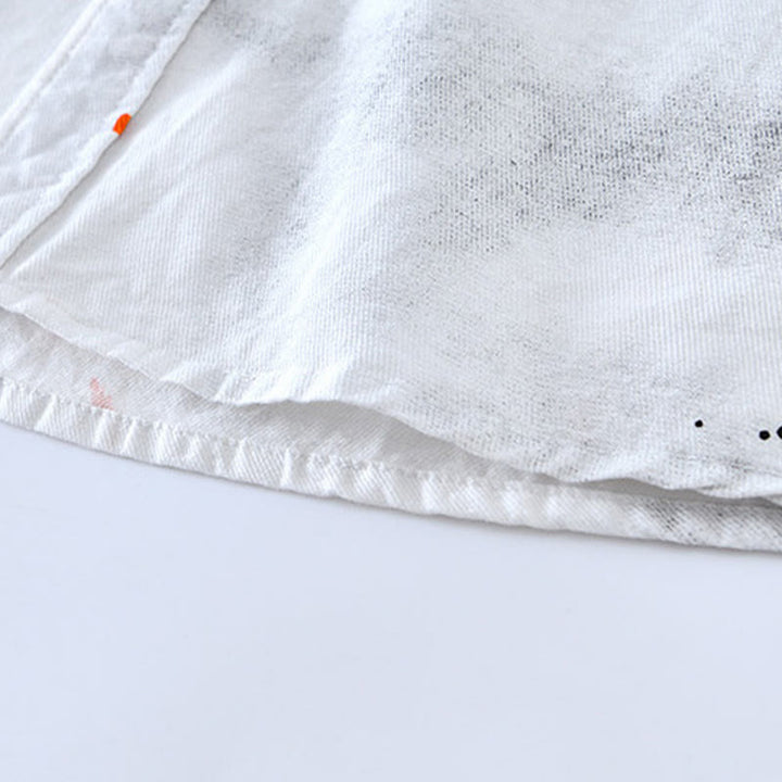 Camisa de algodón de manga corta con botones para hombre, con estampado de tinta de verano y Buddha Stones - image 17