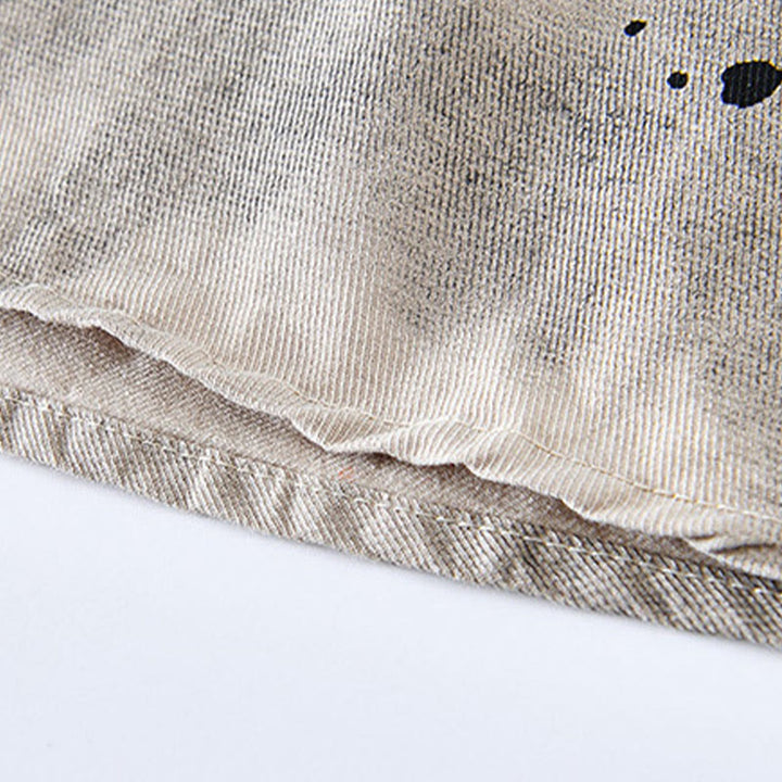 Camisa de algodón de manga corta con botones para hombre, con estampado de tinta de verano y Buddha Stones - image 9