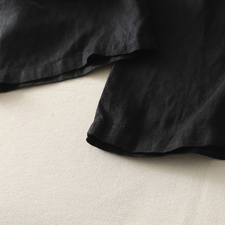 Pantalones de lino y algodón con bolsillos para mujer, de pierna ancha, con cintura elástica, de color liso, para uso diario en verano - image 25