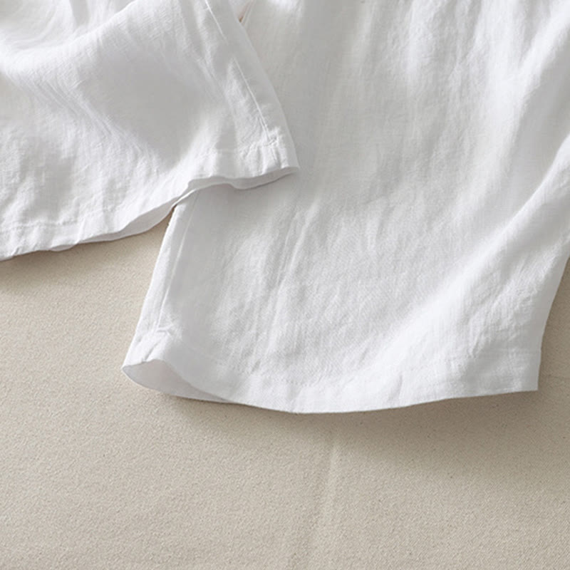 Pantalones de lino y algodón con bolsillos para mujer, de pierna ancha, con cintura elástica, de color liso, para uso diario en verano - image 20