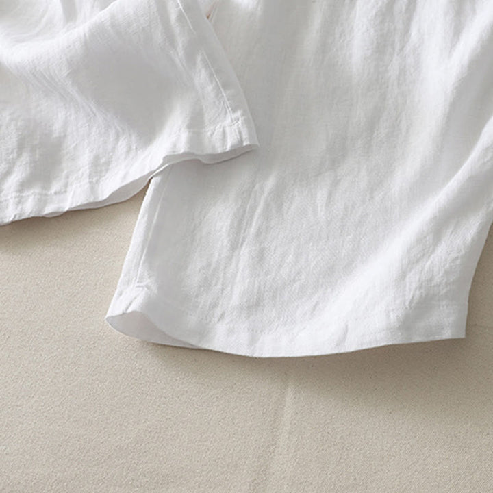 Pantalones de lino y algodón con bolsillos para mujer, de pierna ancha, con cintura elástica, de color liso, para uso diario en verano - image 20