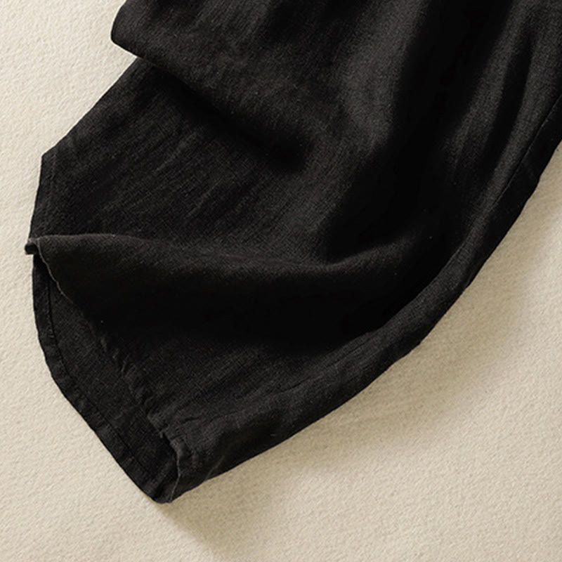 Pantalones casuales de algodón con diseño de cordón y Buddha Stones para mujer, de largo 7-8, con bolsillos - image 19