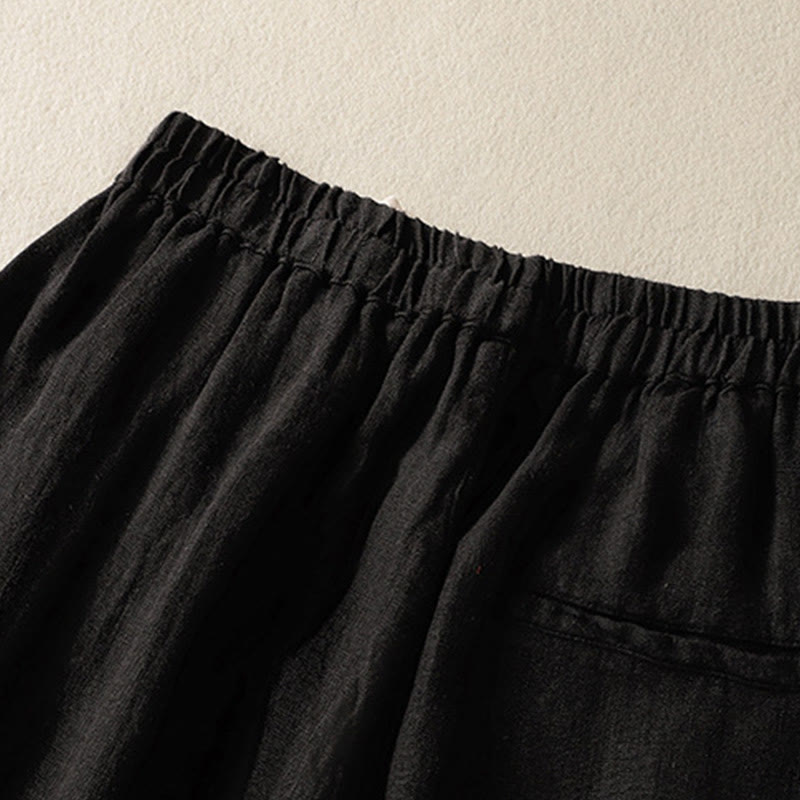 Pantalones casuales de algodón con diseño de cordón y Buddha Stones para mujer, de largo 7-8, con bolsillos - image 17