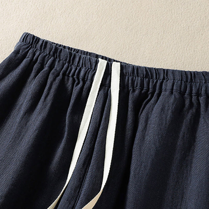 Pantalones casuales de algodón con diseño de cordón y Buddha Stones para mujer, de largo 7-8, con bolsillos - image 3