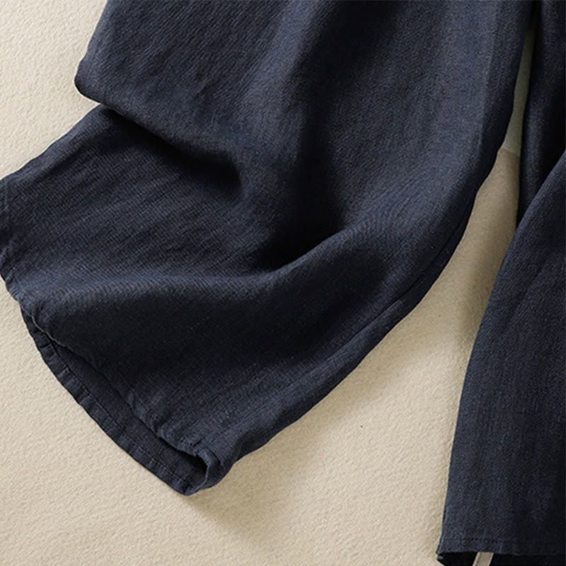 Pantalones casuales de algodón con diseño de cordón y Buddha Stones para mujer, de largo 7-8, con bolsillos - image 9