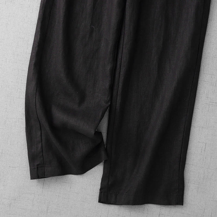 Pantalones casuales de Buddha Stones con cintura alta, volantes y cordón ajustable para mujer, con bolsillos y pernera ancha. - image 23