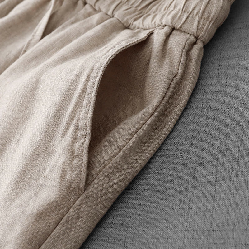 Pantalones casuales de Buddha Stones con cintura alta, volantes y cordón ajustable para mujer, con bolsillos y pernera ancha. - image 5