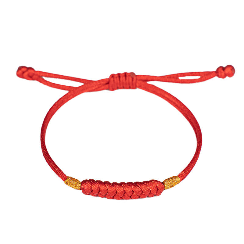 Pulsera de cuerda colorida con nudo plano y nudo feliz hecha a mano con Buddha Stones, hilo rojo trenzado - image 10