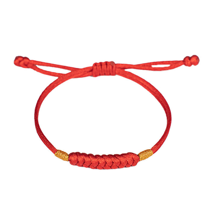 Pulsera de cuerda colorida con nudo plano y nudo feliz hecha a mano con Buddha Stones, hilo rojo trenzado - image 10