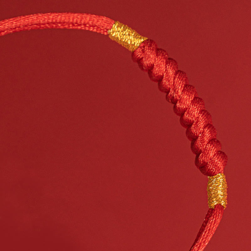 Pulsera de cuerda colorida con nudo plano y nudo feliz hecha a mano con Buddha Stones, hilo rojo trenzado - image 8