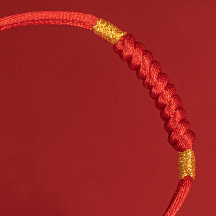 Pulsera de cuerda colorida con nudo plano y nudo feliz hecha a mano con Buddha Stones, hilo rojo trenzado - image 8