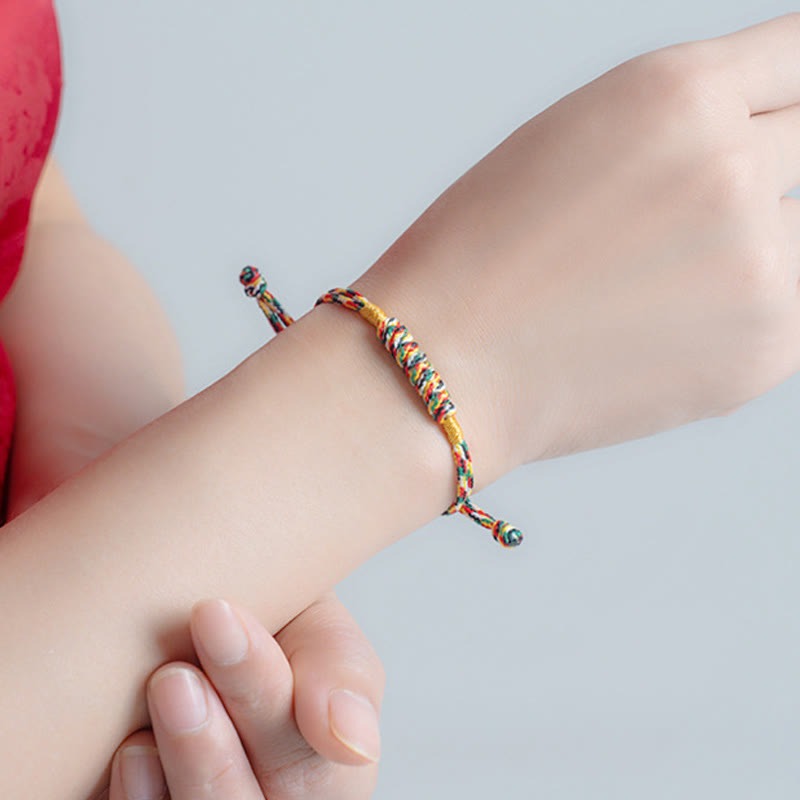Pulsera de cuerda colorida con nudo plano y nudo feliz hecha a mano con Buddha Stones, hilo rojo trenzado - image 13