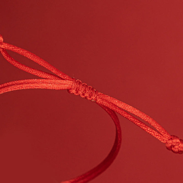 Pulsera de cuerda colorida con nudo plano y nudo feliz hecha a mano con Buddha Stones, hilo rojo trenzado - image 9
