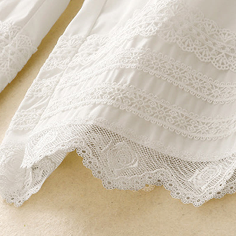 Pantalones de algodón hasta el tobillo con pernera ancha y bolsillos para mujer, diseño de patchwork, encaje liso y cordón ajustable, Buddha Stones Commute - image 12