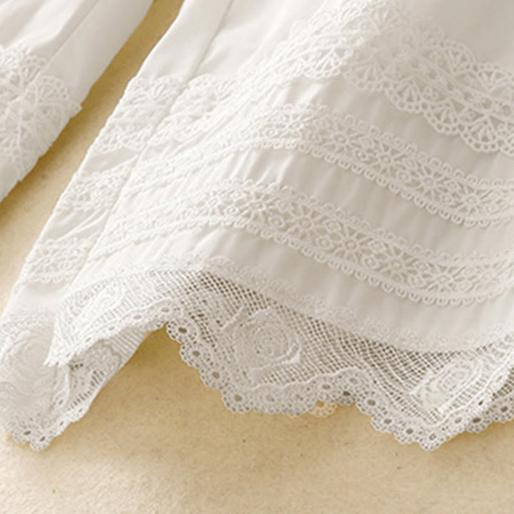 Pantalones de algodón hasta el tobillo con pernera ancha y bolsillos para mujer, diseño de patchwork, encaje liso y cordón ajustable, Buddha Stones Commute - image 12