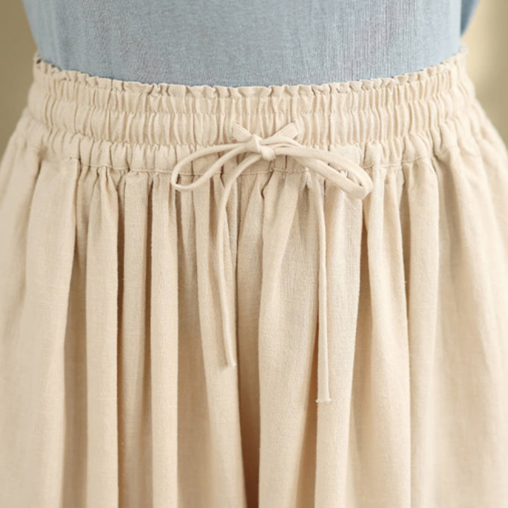 Pantalones de algodón de pierna ancha con bolsillos para mujer, diseño de patchwork, con dobladillo de encaje bordado y Buddha Stones - image 4