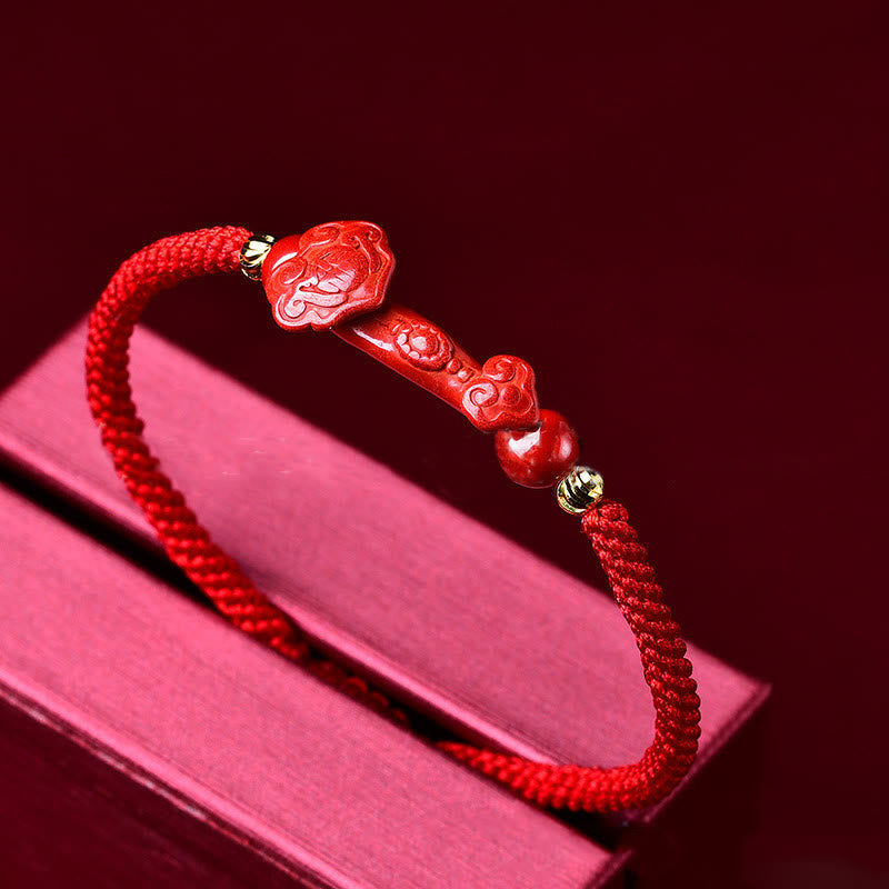Pulsera trenzada de Pixiu, cinabrio y ruyi, hecha a mano con Buddha Stones, para la riqueza y la suerte - image 8
