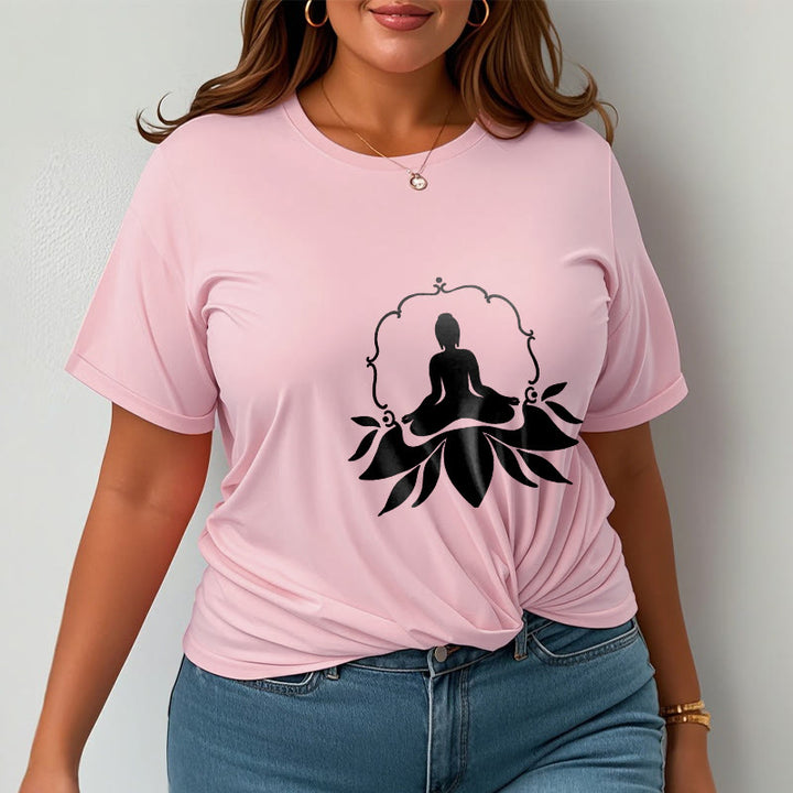 Camiseta con Buddha Stones meditando sentado sobre la hierba y piedras de Buda - image 14
