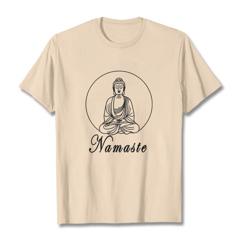 Buddha Stones NAMASTE Buda Meditando Camiseta Camiseta - Sopa de mariscos - 2XL - image 9