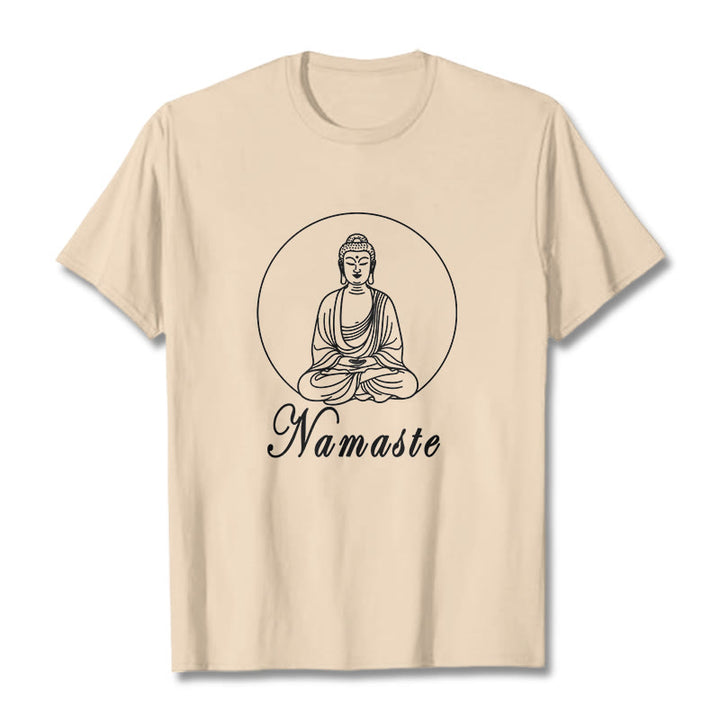 Buddha Stones NAMASTE Buda Meditando Camiseta Camiseta - Sopa de mariscos - 2XL - image 9