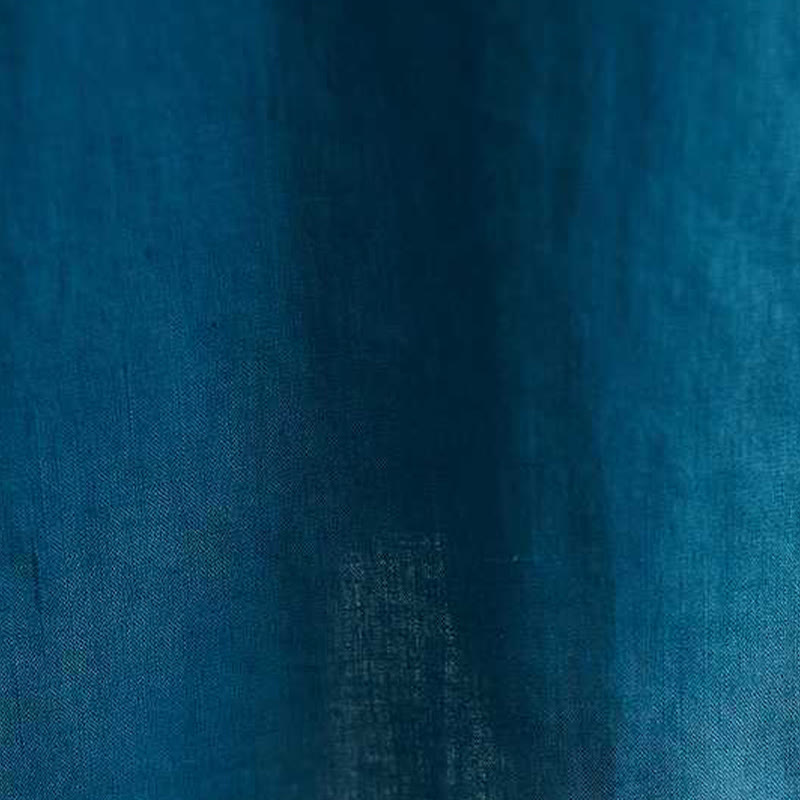 Vestido midi de lino de manga corta con cuello alto y botones, con bolsillos y diseño de Buddha Stones - image 22