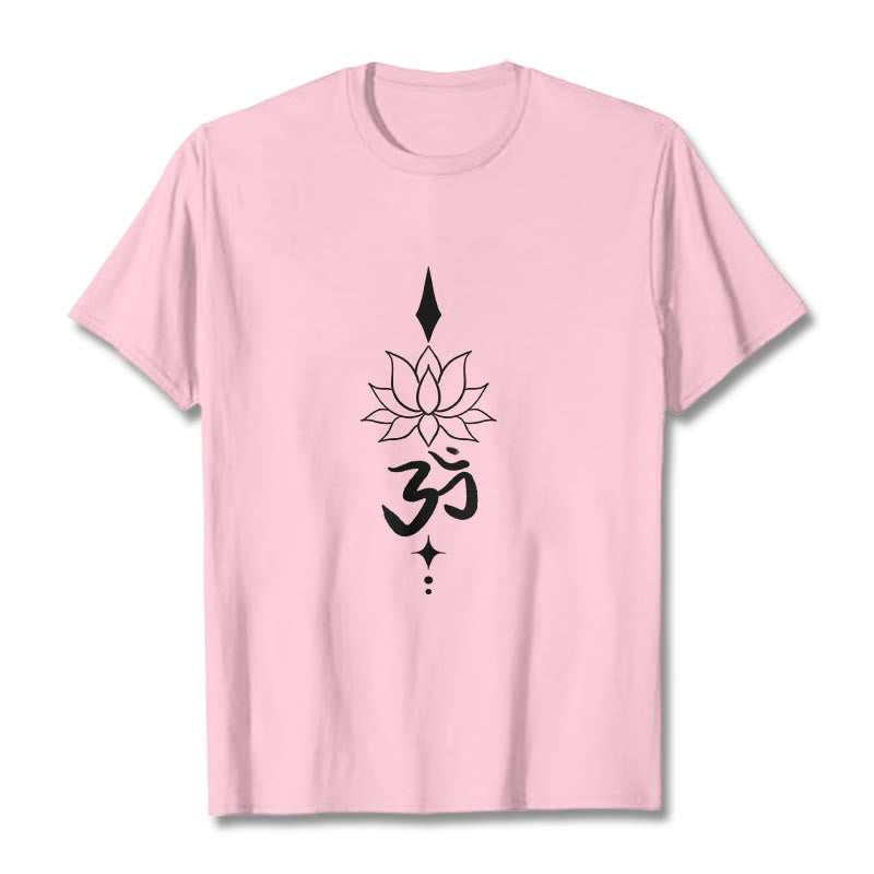 Camiseta con símbolo Om y loto de Buddha Stones - Rosa claro - 2XL - image 15