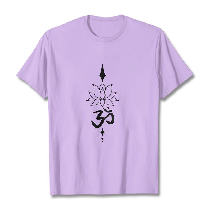Camiseta con símbolo Om y loto de Buddha Stones - Ciruela - 2XL - image 16
