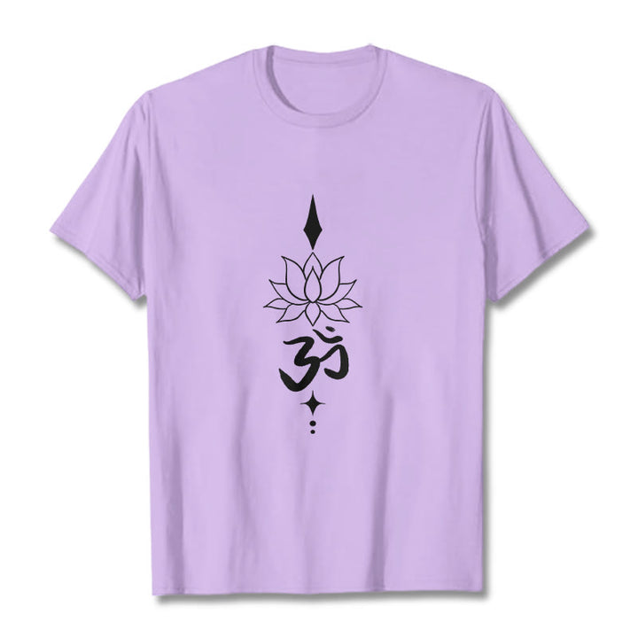 Camiseta con símbolo Om y loto de Buddha Stones - Ciruela - 2XL - image 16