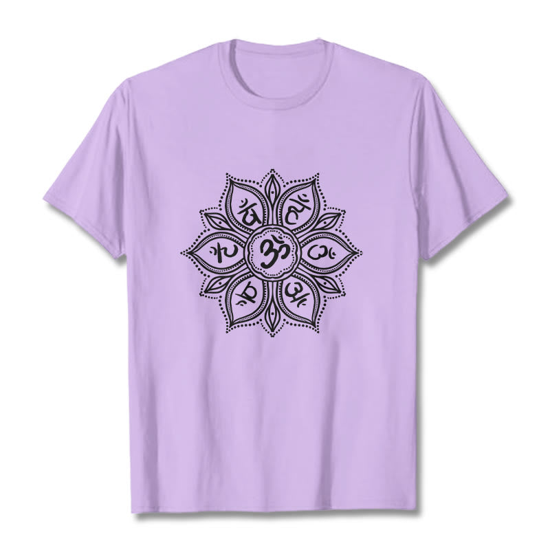 Camiseta con diseño de mandala y Buddha Stones, Om Mani Padme Hum Mantra - Ciruela - 2XL - image 17